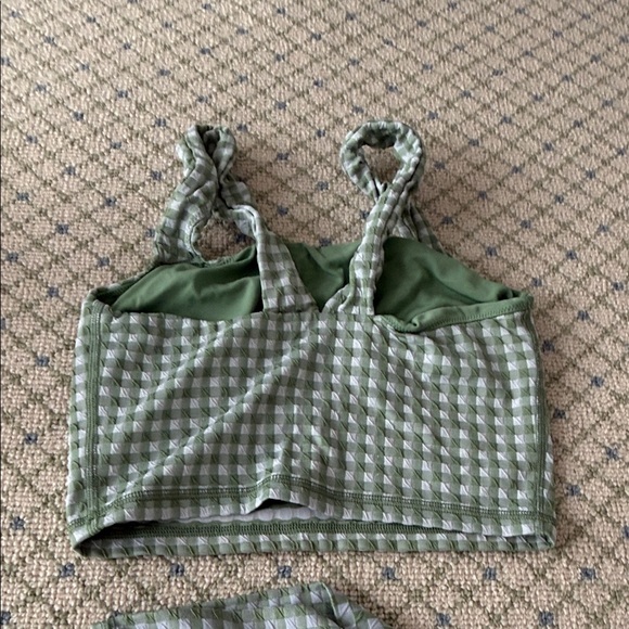 Aerie Green and White Checkered Activewear Set - Picture 3 of 3
